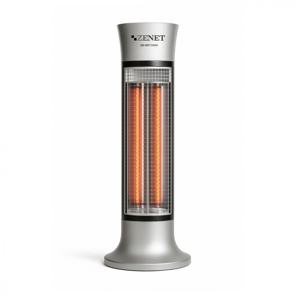 ZENET ZET-516 Infrared Heater, Silver, 1000W | Reliable